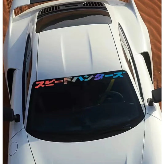 スピートハンターズ JDM Car Stickers for Auto Front Windshield Street Racing Rear Windscreen Automobile Door Decor Japanese Style Decals